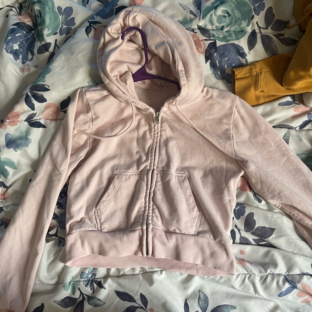 Pink PacSun cropped zip up